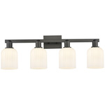 Bridal Veil 716 Bathroom Vanity Light - Matte Black / Gloss White