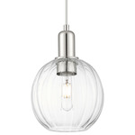 Preston Globe Pendant - Polished Nickel / Clear