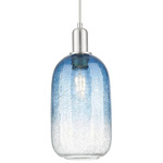 Brookhaven Cloche Pendant - Brushed Satin Nickel / Brookhaven Sapphire