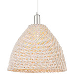 Bristol Natural Pendant - Polished Nickel / Natural White Fiber