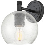 Crown Point 434 Wall Sconce - Matte Black / Seedy
