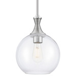 Astor Stem Pendant - Satin Nickel / Clear