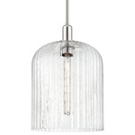 Bridal Veil Stem Hung Pendant - Polished Nickel / Seedy