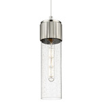 Bolivar Cord Pendant - Polished Nickel / Clear Seedy