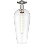 Chelsea 716 Semi Flush Ceiling Light - Polished Nickel / Clear