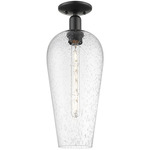 Chelsea 716 Semi Flush Ceiling Light - Matte Black / Seedy