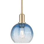 Brookhaven Globe Stem Pendant - Champagne Bronze / Brookhaven Sapphire