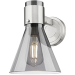 Lawton Cone Wall Sconce - Satin Nickel / Smoke