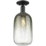 Brookhaven Cloche Semi Flush Ceiling Light - Matte Black / Brookhaven Slate