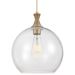 Astor Pendant - Brushed Brass / Clear