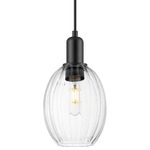 Preston Bulb Pendant - Matte Black / Clear