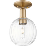 Preston Globe Semi Flush Ceiling Light - Champagne Bronze / Clear