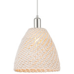 Bristol Natural Pendant - Polished Nickel / Natural White Fiber