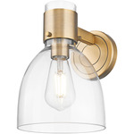 Lawton Bell Wall Sconce - Brushed Brass / Clear