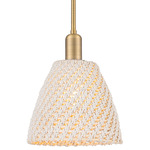 Bristol Natural Stem Pendant - Brushed Brass / Natural White Fiber