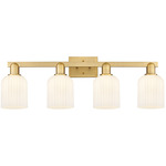 Bridal Veil 716 Bathroom Vanity Light - Brushed Brass / Gloss White