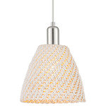 Bristol Natural Pendant - Polished Nickel / Natural White Fiber