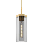 Blakeley Pendant - Brushed Brass / Light Smoke