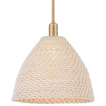 Bristol Natural Stem Pendant - Brushed Brass / Natural White Fiber