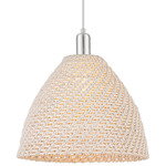 Bristol Natural Pendant - Brushed Satin Nickel / Natural White Fiber