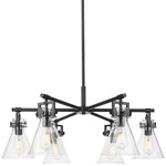 Newton Cone Chandelier - Matte Black / Seedy
