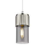 Bolivar Cord Pendant - Polished Nickel / Light Smoke