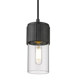 Bolivar Cord Pendant - Matte Black / Clear