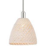 Bristol Natural Stem Pendant - Polished Nickel / Natural White Fiber