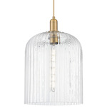 Bridal Veil 716 Pendant - Brushed Brass / Clear