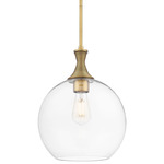 Astor Stem Pendant - Brushed Brass / Clear