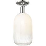 Brookhaven Cloche Semi Flush Ceiling Light - Polished Nickel / Brookhaven Opal