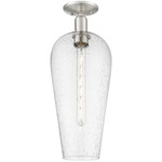Chelsea 716 Semi Flush Ceiling Light - Brushed Satin Nickel / Seedy