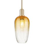 Brookhaven Flute Stem Pendant - Champagne Bronze / Brookhaven Amber