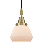 Fulton 447 Pendant - Antique Brass / Matte White