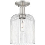 Bridal Veil Semi Flush Ceiling Light - Brushed Satin Nickel / Clear