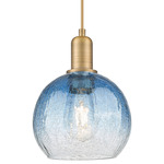 Brookhaven Globe Pendant - Brushed Brass / Brookhaven Sapphire