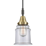 Canton 447 Pendant - Black / Antique Brass / Clear