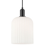 Bridal Veil 716 Pendant - Matte Black / Gloss White