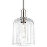 Bridal Veil Stem Hung Pendant - Polished Nickel / Clear