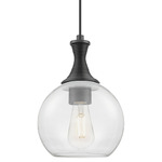 Astor Pendant - Matte Black / Clear