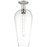 Chelsea 716 Semi Flush Ceiling Light - Brushed Satin Nickel / Clear