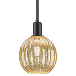 Preston Globe Pendant - Matte Black / Mercury