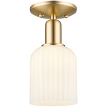 Bridal Veil Small Semi Flush Ceiling Light - Champagne Bronze / Gloss White