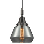Fulton 447 Pendant - Matte Black / Light Smoke