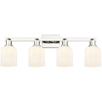 Bridal Veil 716 Bathroom Vanity Light - Polished Nickel / Gloss White