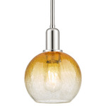 Brookhaven Globe Stem Pendant - Polished Nickel / Brookhaven Amber