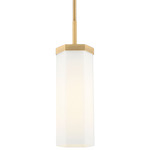 Blakeley Stem Pendant - Brushed Brass / Matte White