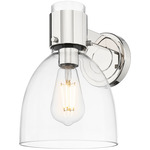 Lawton Bell Wall Sconce - Polished Nickel / Clear