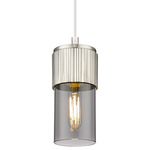 Bolivar Cord Pendant - Satin Nickel / Light Smoke