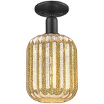 Preston Jar Semi Flush Ceiling Light - Matte Black / Mercury